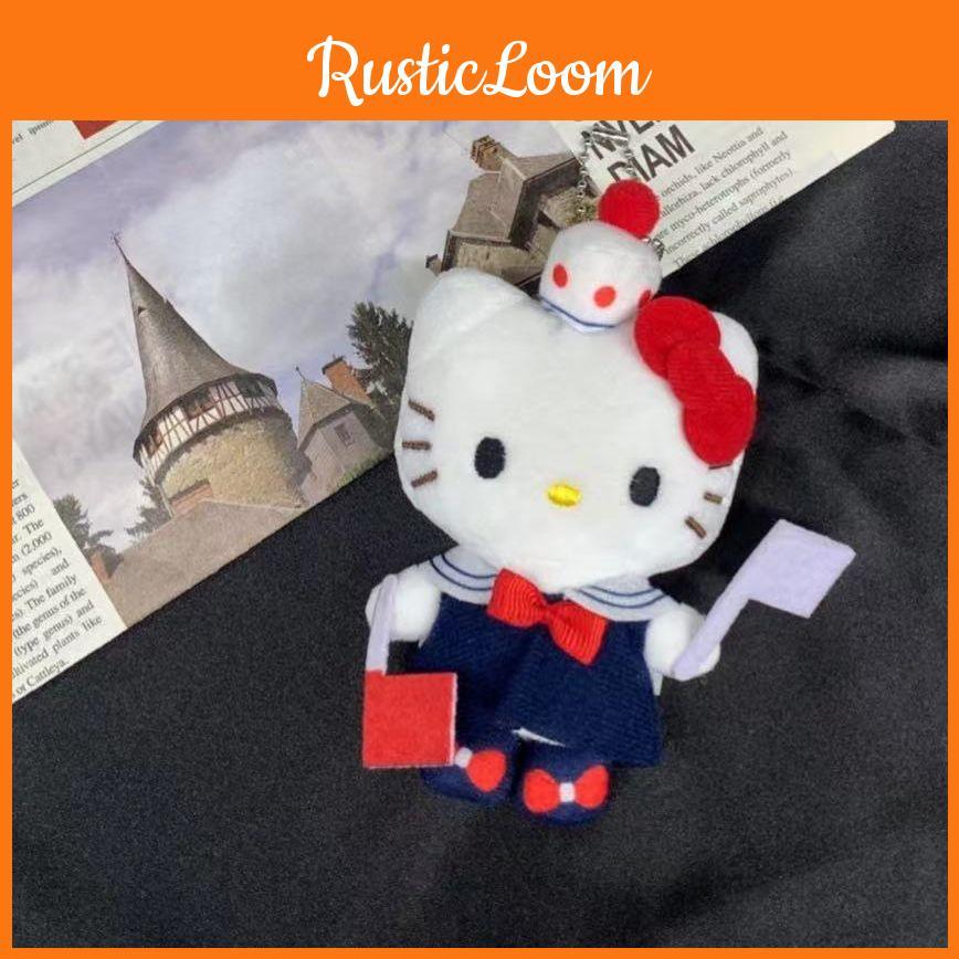 Marineblaue Hellokitty Schwarze Ledertaschenanhänger Niedliche Kt Katze Schlüsselanhänger Dekoration