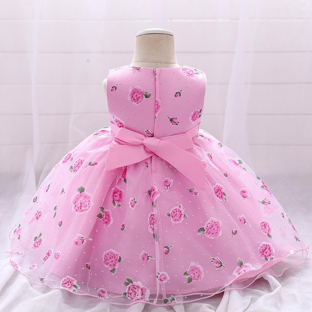 0-10 Years Summer Toddler Baby Girls Dress For Party Wedding Birthday Print Flower Christening Gown Children Clothes Floral