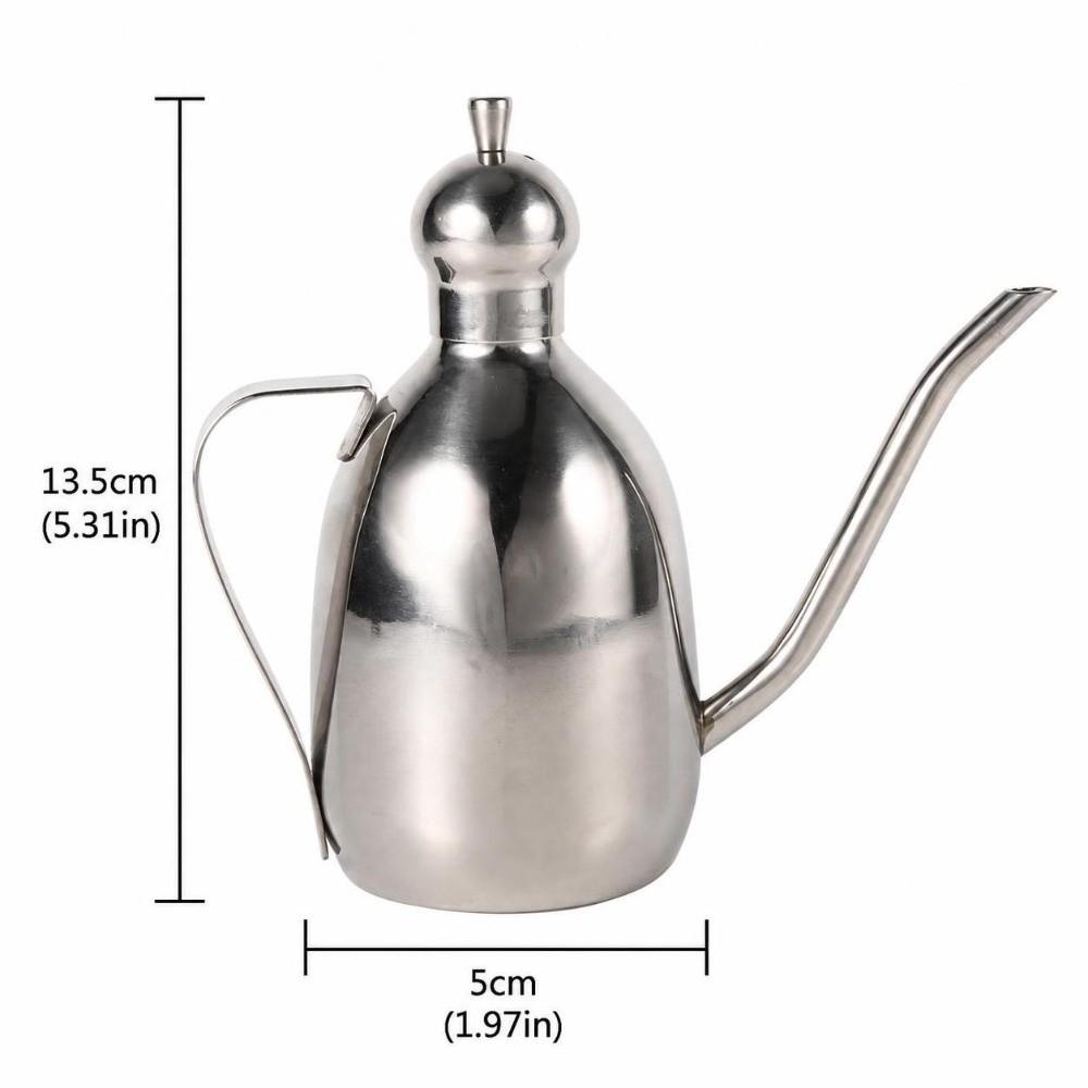 Stainless Steel Oil Dispenser Bottle 350ml Long Spout Oil Bottle Vinegar Dispensing