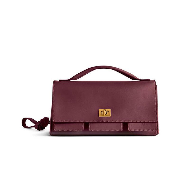 

Модные простые однотонные женские сумки через плечо 2025 года, новая высококачественная текстурная женская сумка-клатч, универсальная женская сумка-мессенджер из мягкой искусственной кожи, сумка через подмышку бордовый