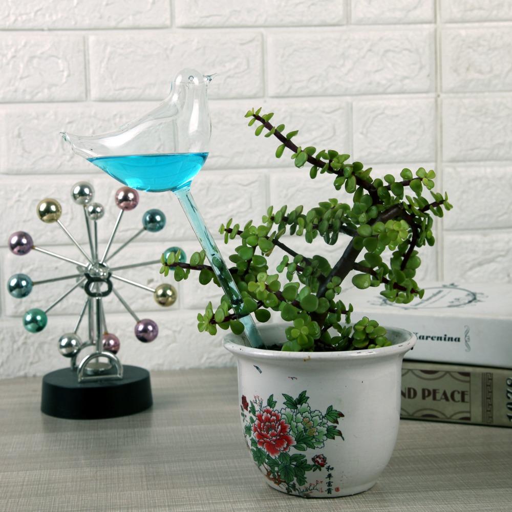 1/2 szt. Podlewaczki do roślin, Samopodlewające szklane kule, Kształt ptaka, Ręcznie dmuchane, Przezroczyste, Kolor akwamaryny, Do domu, Ogrodu, Roślin kwiatowych