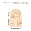6pcs/set Wooden Mini Fairy Door DIY Painting Ornaments Craft Unpainted Fairy Door Kids Birthday Gift