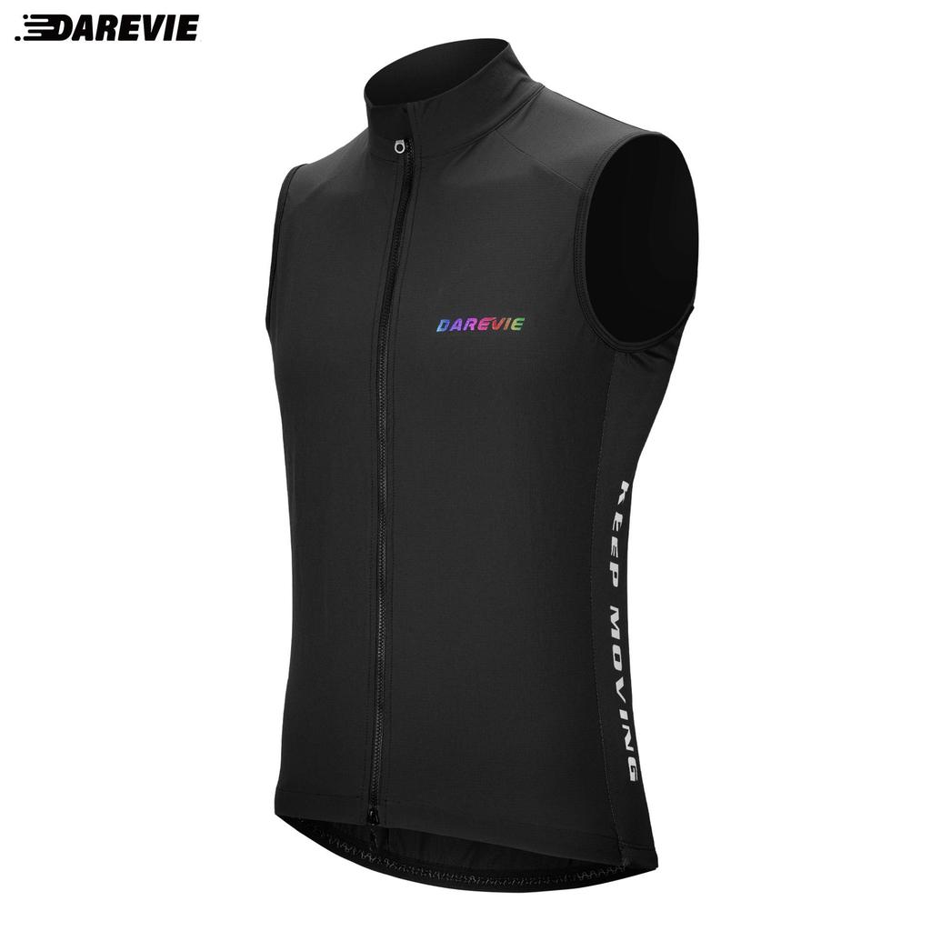 Darevie Windproof Breathable Double Zipper Cycling Vest for Mountain and Road Biking (Spring, Autumn, Winter)