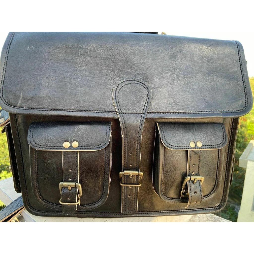 Men's Genuine Leather Vintage Laptop Handmade Briefcase Bag Satchel Messenger