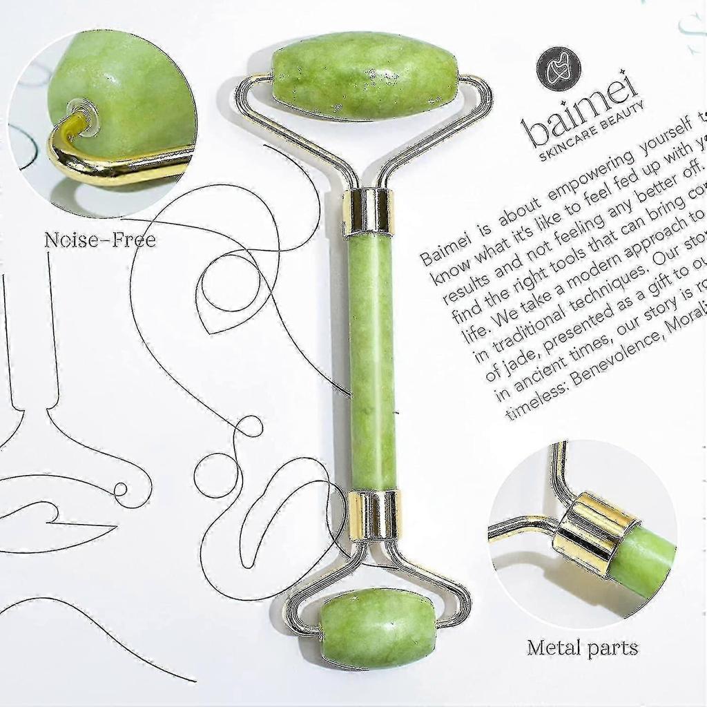 Jade Roller Gua Sha Set Face Roller And Gua Sha Facial Tools For Skin Care Routine And Puffiness-green