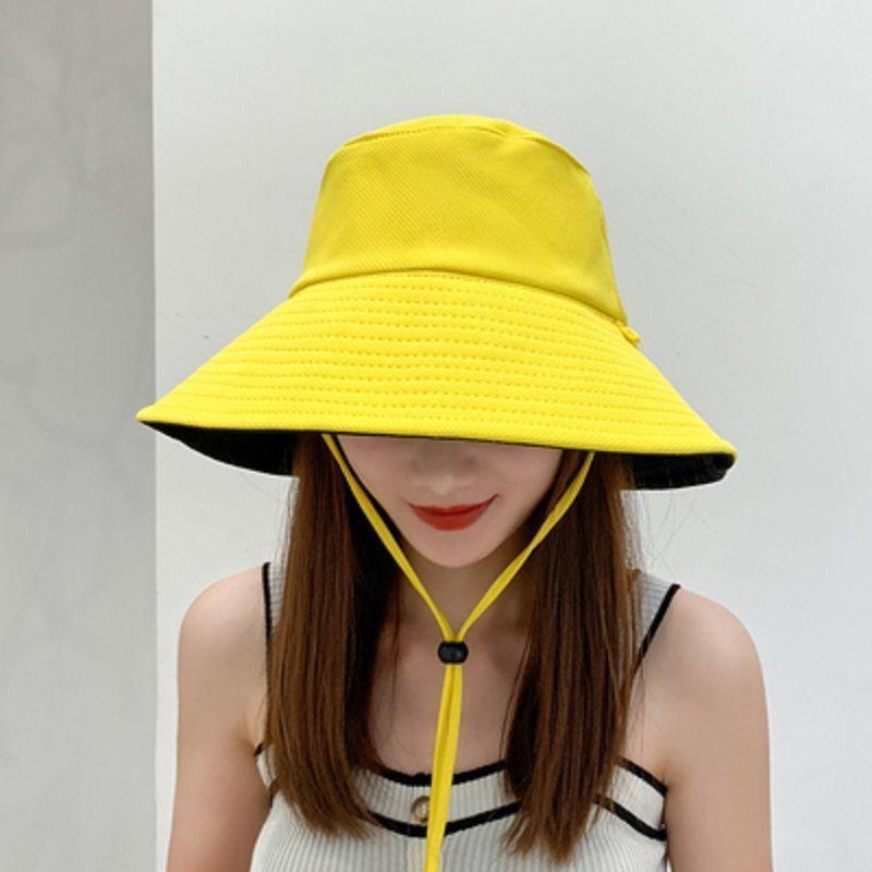 Women's Sun Hat Double-sided Bucket Hat Versatile Fashionable Minimalist Wide Brim Sun Protection Bucket Hat Spring/summer Style