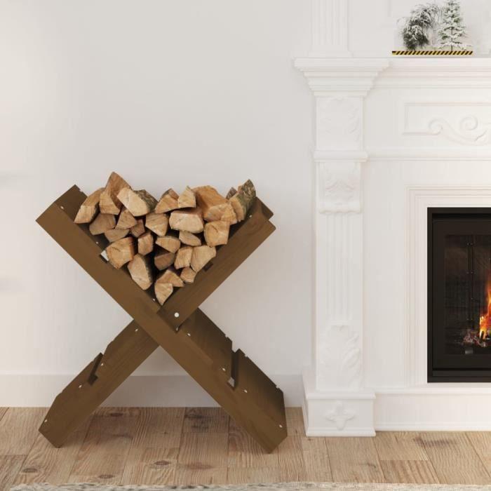 822450 vidaXL Log Holder Honey Brown 47x39.5x48 Cm Solid Pine Wood