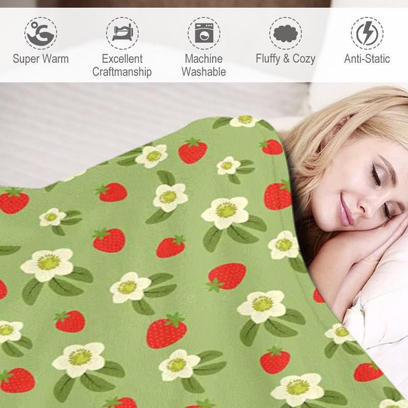 1PC Food Elements printed blanket, all season lightweight home office outdoor nap multifunctional blanket A1