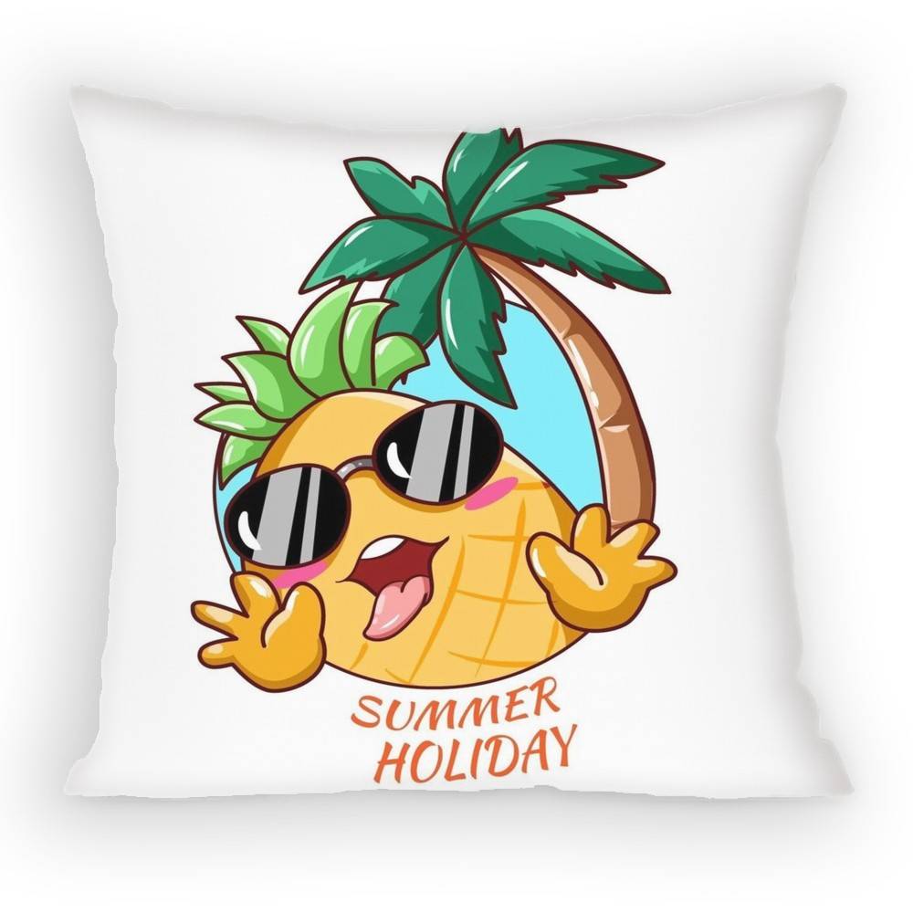 Summer Holiday Cartoon Fruit Beach Surfing Swimming Pillow Case Sofa Living Room for Bedroom Cushion Square Cushion Nap Time