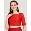 Hermosa Blusa de Trabajo Tejida en Jacquard Ropa para Fiesta de Boda India Choli Cosido