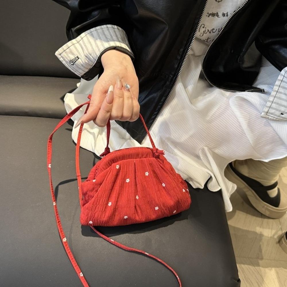 

Polyester Makeup Bag Drawstring Crossbody Bag Casual Single Shoulder Bag Girl білий