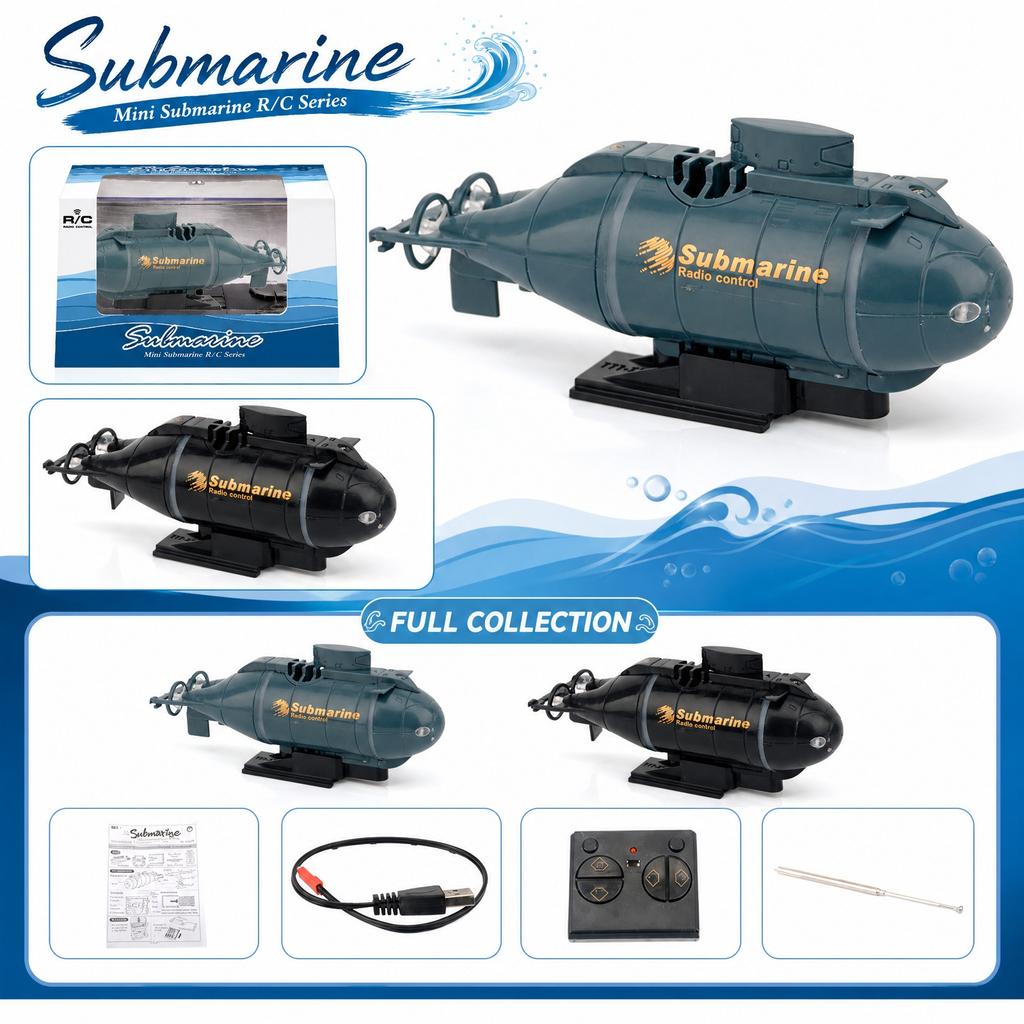 Remote Control Mini Submarine Six Channel Wireless Electric Underwater Toy Boat for Kids Bath Pool Aquarium Play
