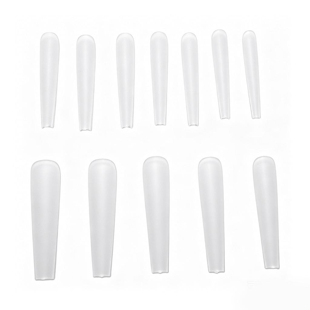 Extra Long Coffin Nail Tips No Build Semi Matte Flexible Coffin Shaped Nail Forms for Salon