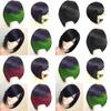 Elegant Short Mix Color Hair Wig With Natural Straight Synthetic Hair For Cosplay