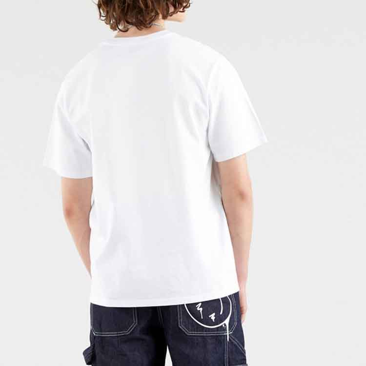 Levis Letter Logo Printed Solid Color Casual T-Shirt Men Tops White A0107-0000