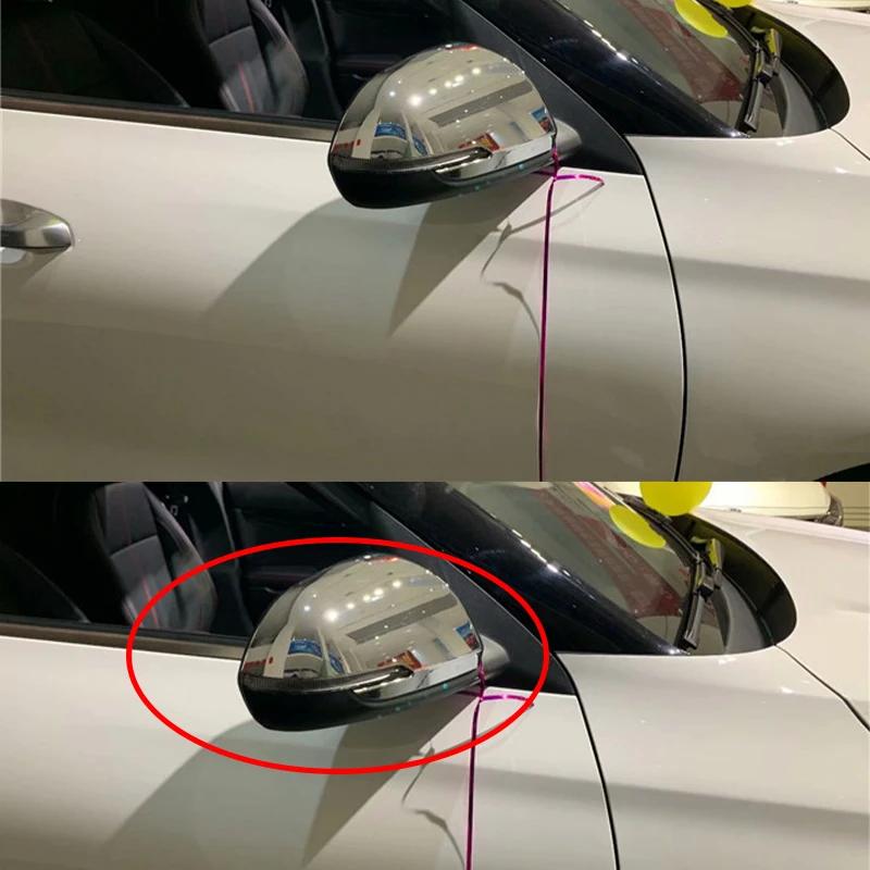 For Kia Seltos 2019 2020 2025 ABS Carbon Fiber Chrome Silver Look Car Body Door Side Mirror Cover Trim Rear View Cap Sticker