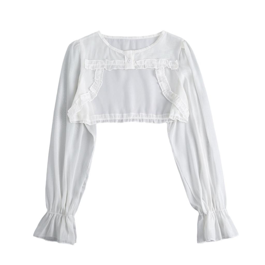 White Long Sleeved Fake Collar Small Cape for Womens Shirt Detachable Collar Detachable Half Shirt Blouse Style False Collar