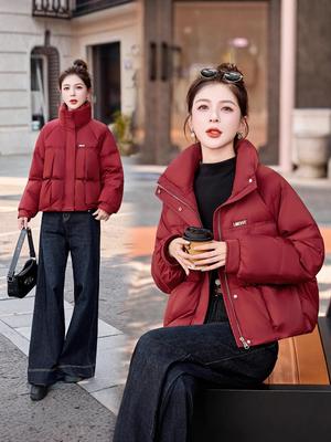 Petite Angola Stand-Up Collar Thickened Bread Style Winter Jacket