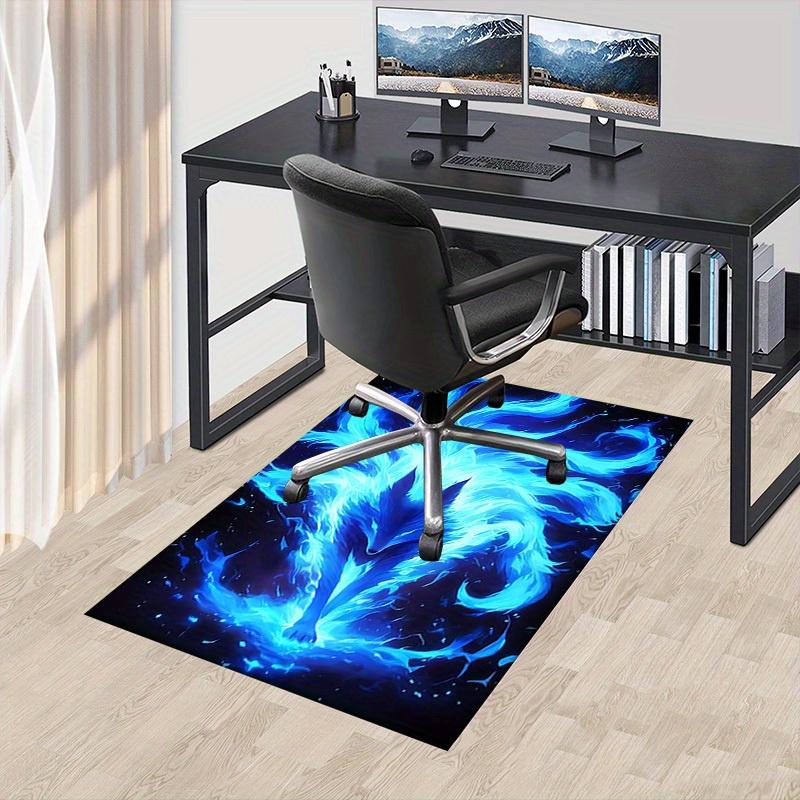 1pc Flame Fox Themed Rug for Home Decor, Non-slip Office Carpet, Chair Mat, Outdoor Mat, Christmas and Halloween Gifts-0731032