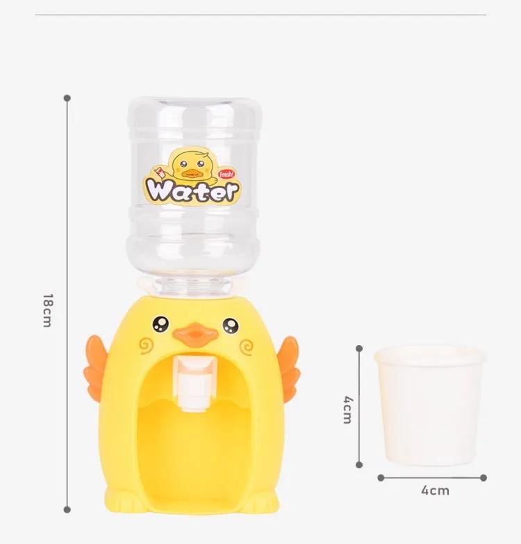 Mini Water Dispenser for Children Kids Gift Cute Cold/Warm Water Juice Milk Drinking Fountain Simulation Cartoon Pig Kitchen Toy
