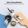 8Pcs Measuring Cups Spoons Stackable Stainless Steel Tablespoon for Measuring Dry Liquid Ingredients Teaspoon with Plastic Head