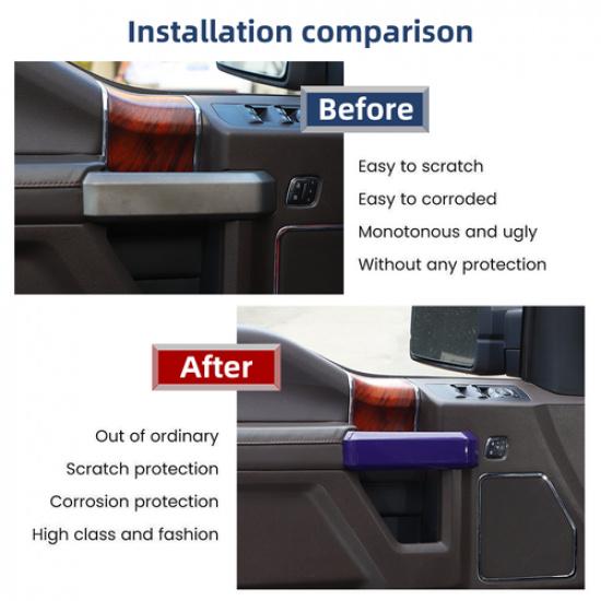 Purple 4X Interior Side Door Handle Decor Cover Trim Kit For Ford F150 2015-