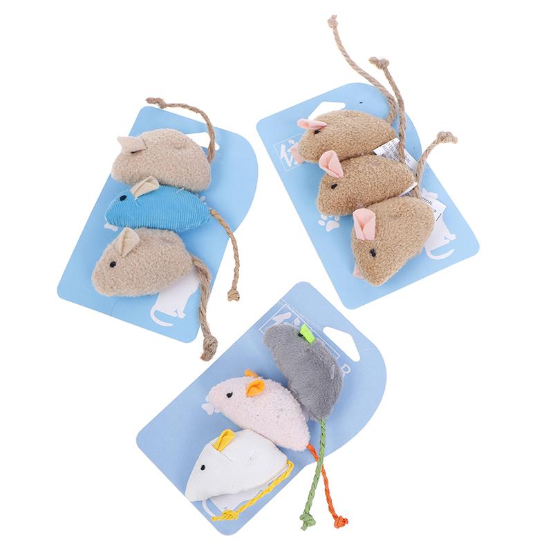 Cat Toy Imitation Plush Mouse 3 Pack Containing Cat Mint To Amuse Cat