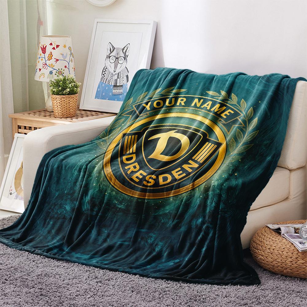 Custom Name SG Dynamo Dresden Flannel Blanket, High Quality Comfortable for All Seasons, Home Decor, Warmth and Comfort