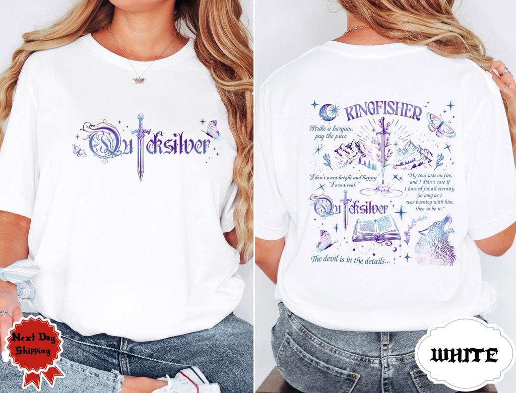 Kingfisher Quicksilver Book Inspired Shirt Fantasy Sword Moon Wolf Butterfly Witchy Quote Tee Gothic Dark Academia Gift