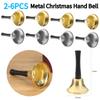 2-6PCS Metal Christmas Hand Bell Xmas New Year Santa Claus Party Celebrate Rattle Christmas Decoration Supplies