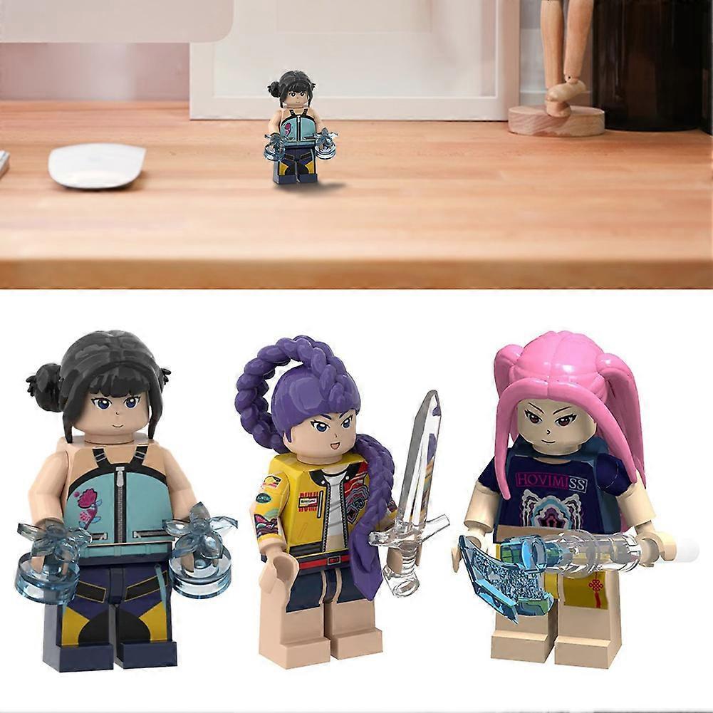 KPop Demon Hunters Action Figures - Rumi, Mira & Zoey Collectible Minifigures, Building Blocks for Fans, Perfect Birthday Gifts