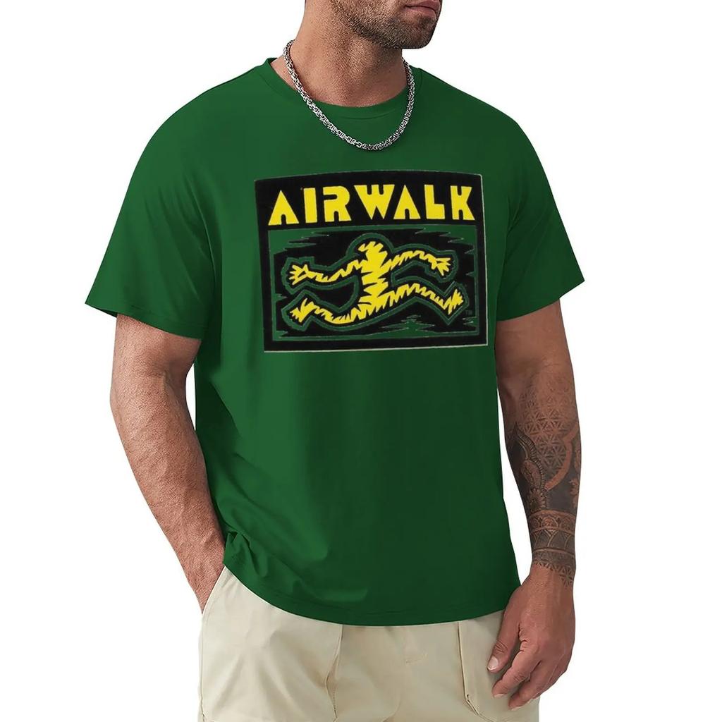 Laufender Mann Airwalk Schuhe Skateboard Design Classic TShirt Graphics Oversizeds Black T Shirts for Men