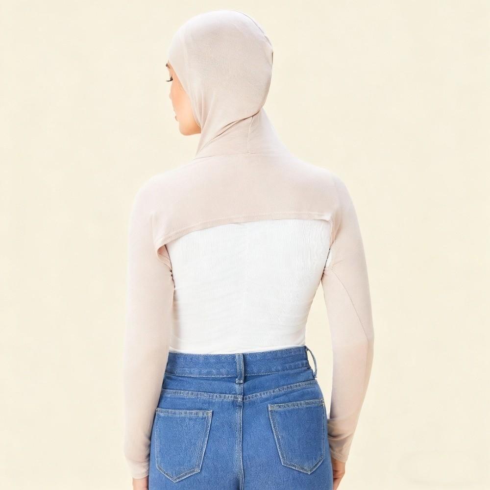 Full Neck Cover Hooded Capelet Polyester Hijab Convenient Multi-Functional Cape Daily Wear