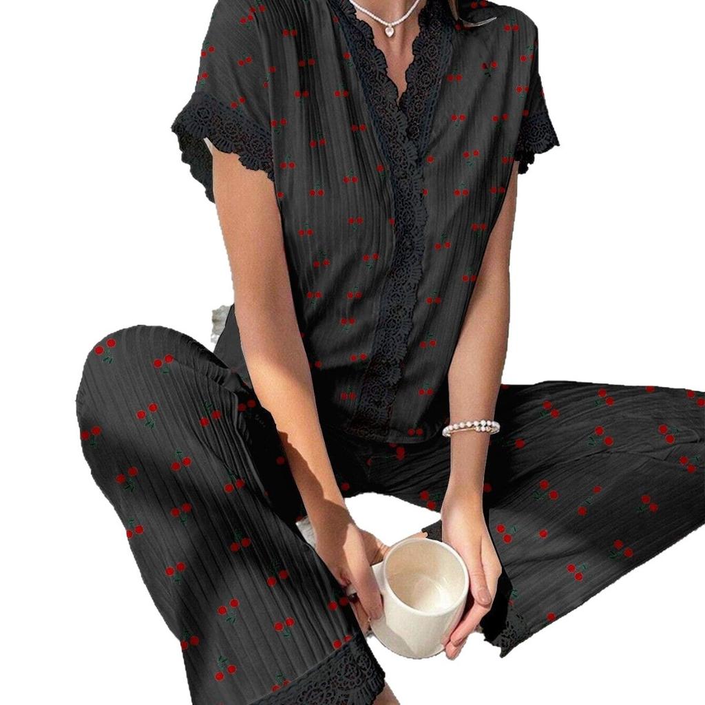 Women's Cotton Long Sleeve Pajamas Homewear Set  Cotton Ladies Large Size Cardigan Homewear