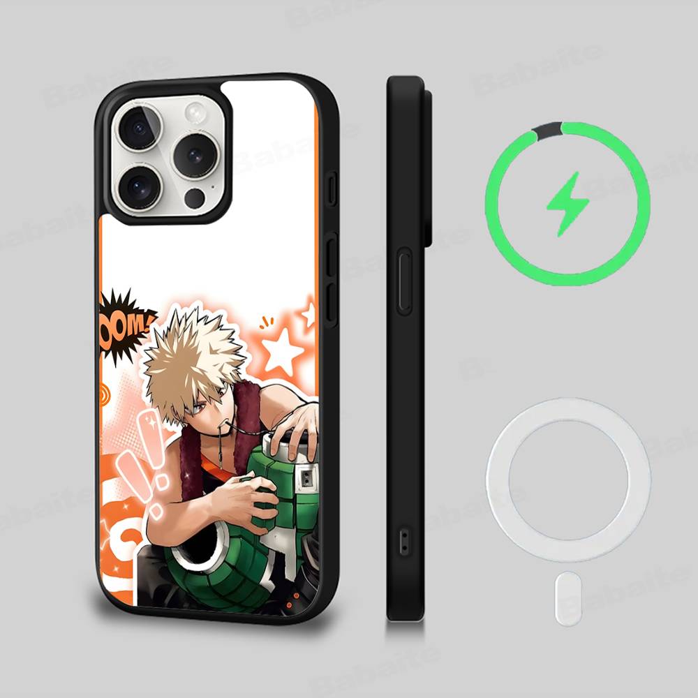 

My Hero Academia Katsuki Bakugo My Hero Phone Case Magnetic For IPhone 17 16 15 14 13 12 11 Pro Max For Magsafe Magnetic iPhone 13 pro