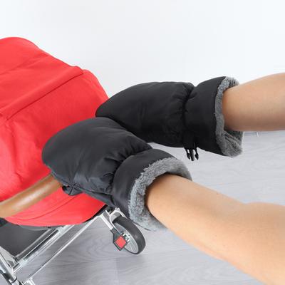 Infant Stroller Gloves Anti-Freeze Warm Muffs Plush Lined Hand Muffs Waterproof Stroller Mittens for Handlebars Cold Weather Winter Stroller
