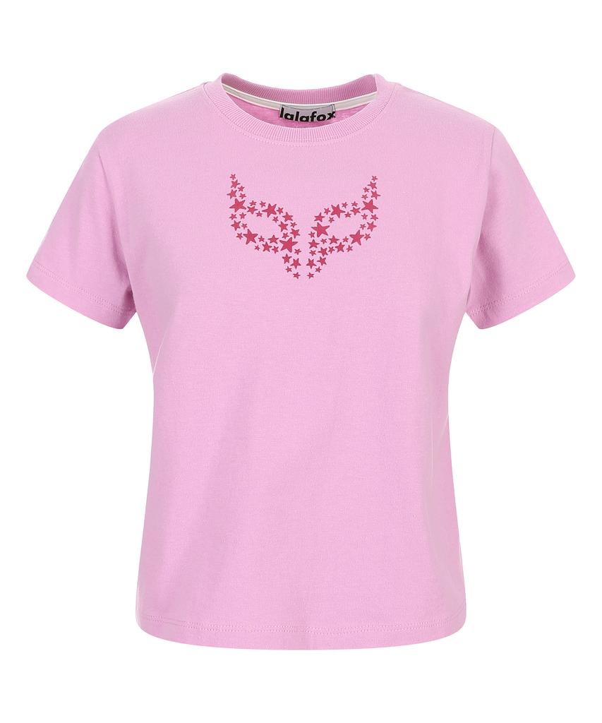 LALAFOX Fox Mask T-Shirt Short Sleeve T-Shirt Pink Br2Ch031