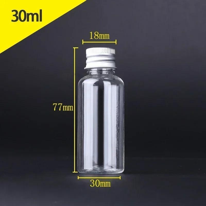 10Pcs 5ml-250ML Mini Plastic Bottle W/ Aluminum Screw Caps Portable Sample Vials Travel Cosmetic Containers for Lotion Creams