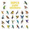 56/112 Stück Bunte Vogel Kritzel Aufkleber Klares Muster Rückstandsfrei Klebend für Handy Fenster Kühlschrank Möbel Umschlag Abziehbilder