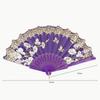 Handwaaier Vintage Stijl Heldere Kleur Bloemenpatroon Stof Retro Chinese Stijl Opvouwbare Waaier Fotografie Requisiet