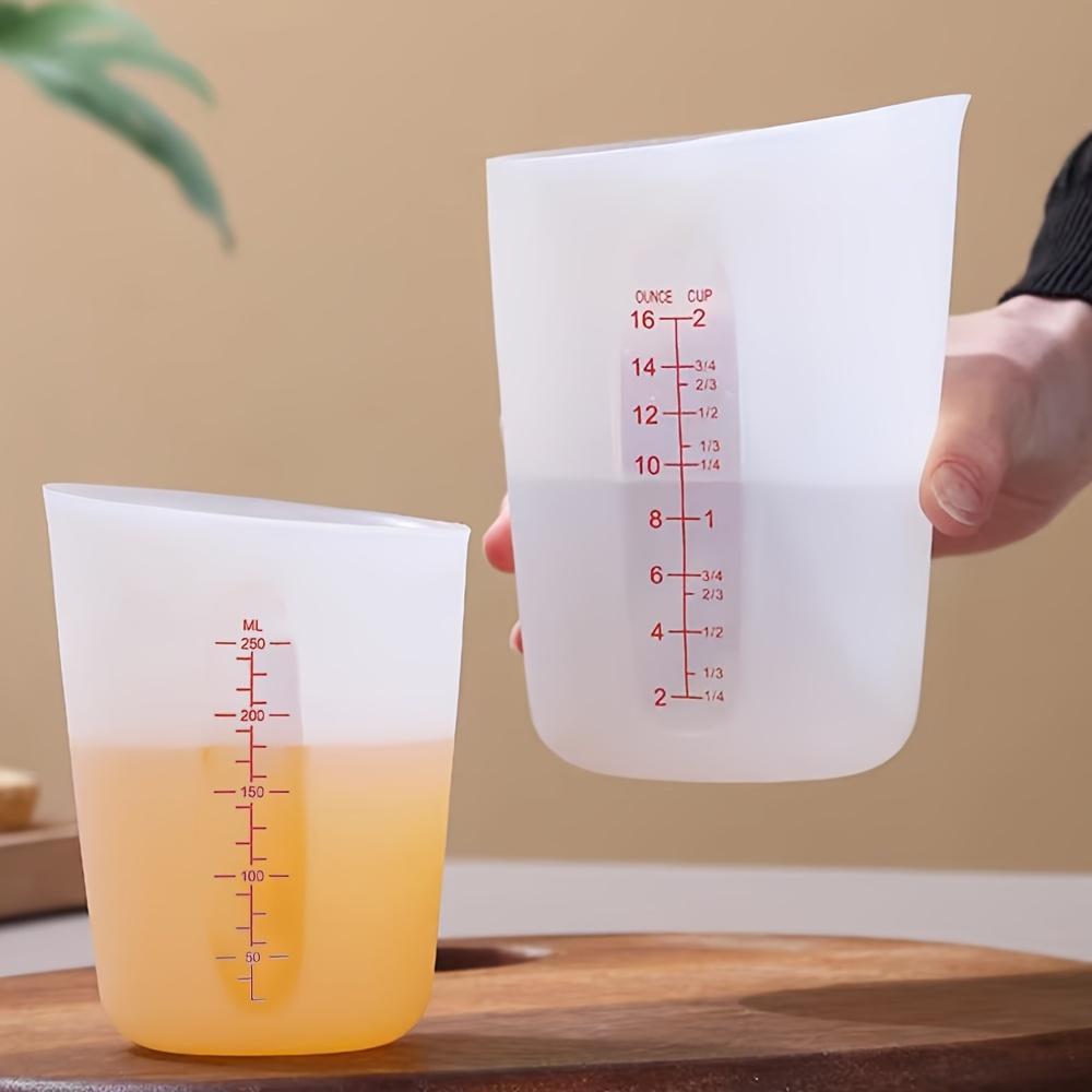 2 Stück Silikon Flexible Messbecher Set, Schmelzbecher für Epoxidharz, Kunstprojekte, Butter, Schokolade und mehr, 2 Tassen