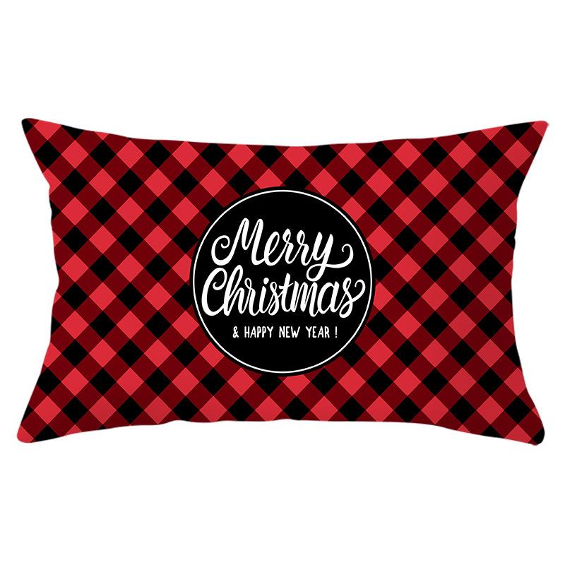 New Christmas Red Series Peach Skin Waist Pillowcase Home Accessories Sofa Cushion Cover Throw Pillow Cover