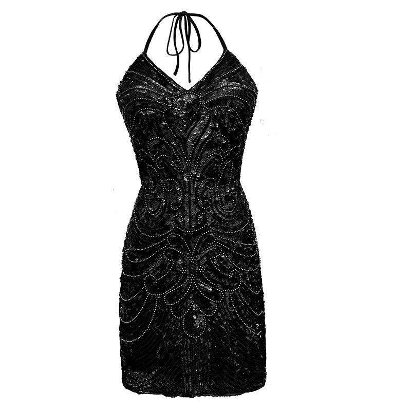 2026 New Adult Ladies Latin Dance Tassel Skirt Sequin Skirt Halter Ball Stage Performance Costume Women s Clothing S