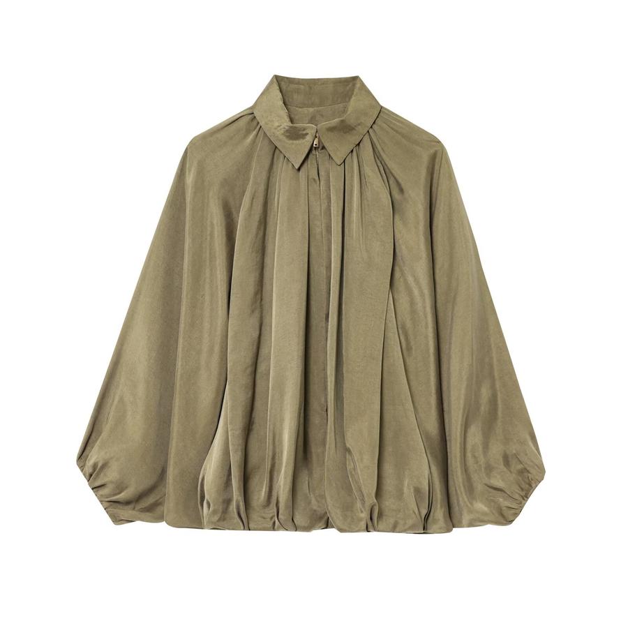 Lässiger Stil Frühling Neue Mode Lockere Fledermausärmel Aufgeblasene Fliegerjacke