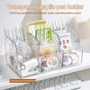 INS Style Desk Stationery Storage Box 3 Grids Pen Storage Box Durable Makeup Brushes Box
