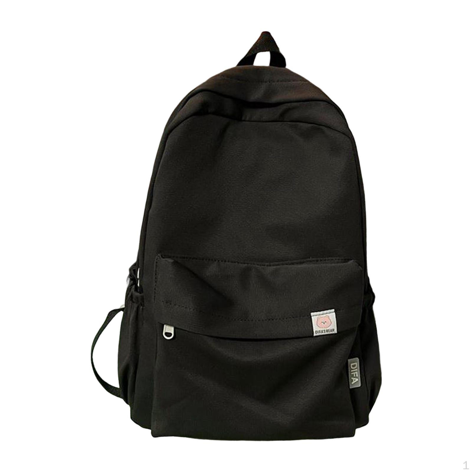 

Solid Color Backpack Cute Aesthetic Laptop for Short Trips Camping чорний