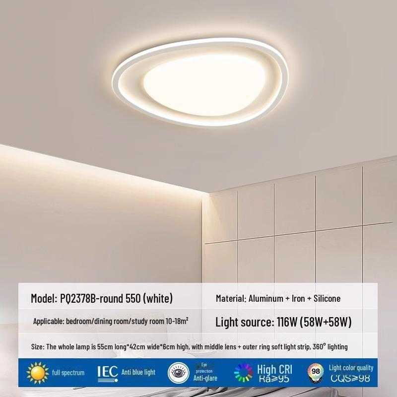 

Элегантный потолочный светильник в форме гальки: Современный кремовый дизайн для гостиной, спальни или ресторана Full Spectrum White 55CM - Single Head