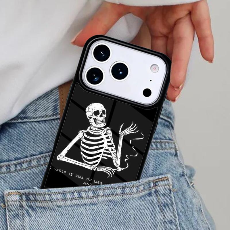 Ästhetische Skelett-Handyhülle für iPhone 16e 15 14 13 12 17 Pro Max Plus Air 17pro Hülle Coque
