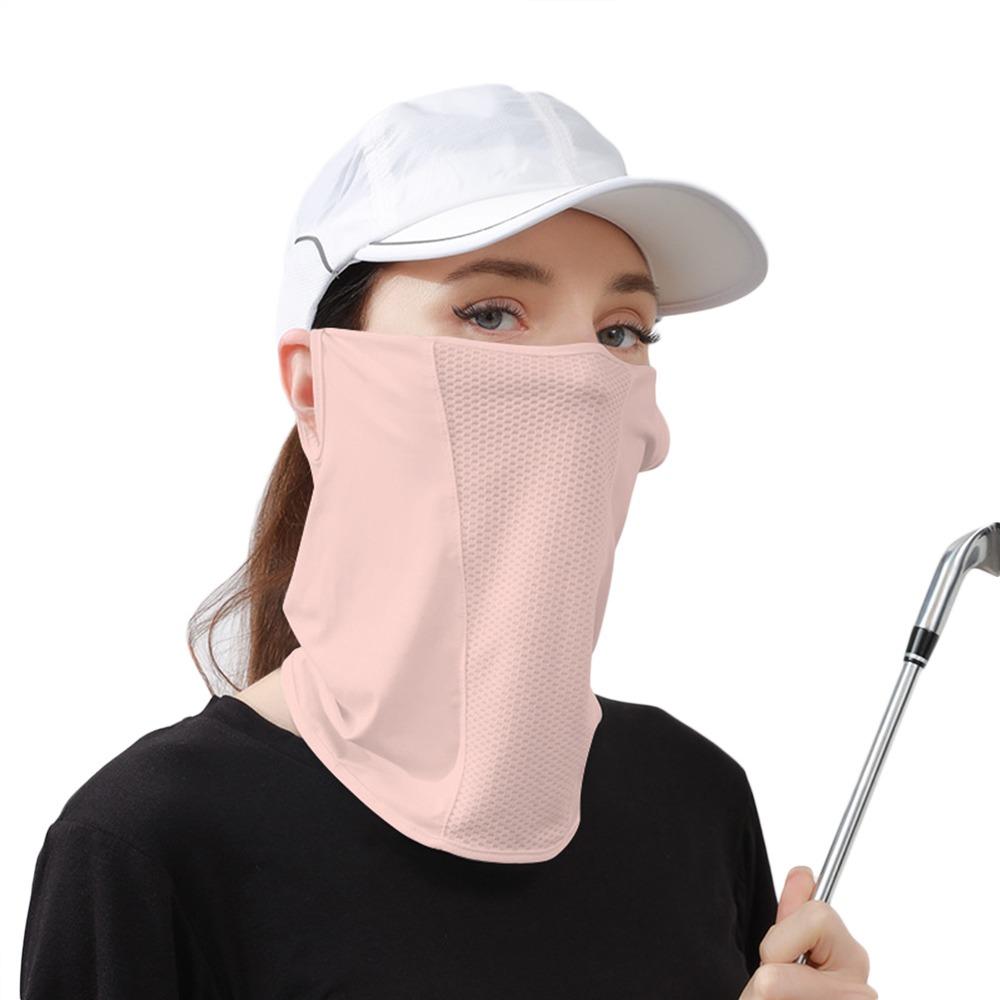 Sommarsolskydd Is-silkesmask Solskyddshaklapp Enfärgad Solskydd Ansiktsscarf Mesh Andningsbar Ansiktsscarf Halsduk Skydd