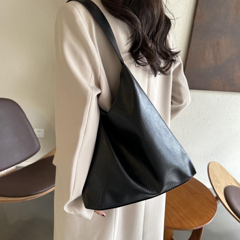 Stylish Pu Tote Bag For Women In Black And Brown Perfect For Casual Commuting